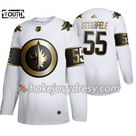 Dětské Hokejový Dres Winnipeg Jets Mark Scheifele 55 Adidas 2019-2020 Golden Edition Bílá Authentic